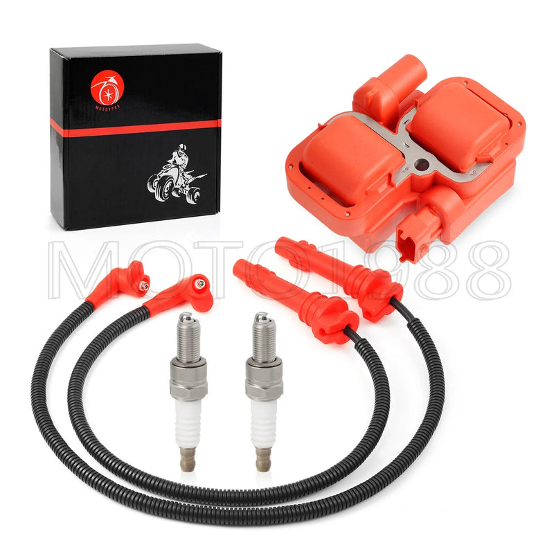 Polaris General 1000 2 x Ignition Coil & Spark Plug Wire Cap (2016–2023)