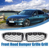 BMW 330i 330e M340i Diamond Star Silver Tone Front Hood Bumper Grille