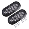Truck 4pc Oval White Trailer Lights 10 LED Sealed Stop Turn Tail