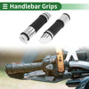 Motorcycle Hand Grips Cover Kit 7/8" 22mm Aluminum Alloy Silver Tone