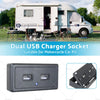 Motorcycle Car RV Dual USB Fast Charger Socket Power Outlet Panel
