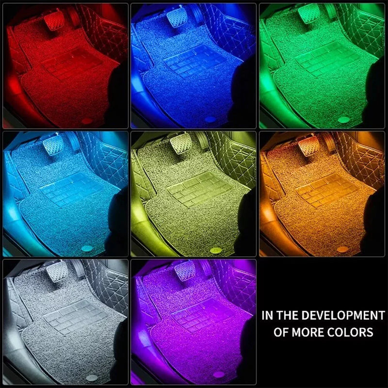 Car RGB Music Voice Control Floor Atmosphere Light