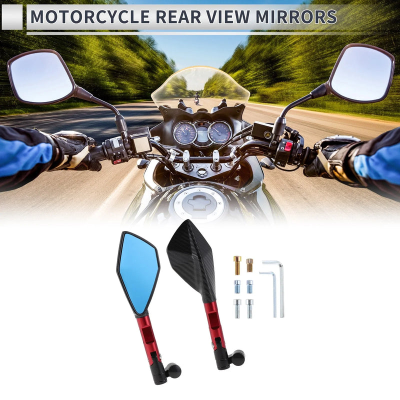 M8 / M10 M8/M10 Rear View Mirrors Black Red Aluminum Alloy