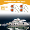 Boat Amber 4 Pcs Interior Round Marine Boat Light with 6 LEDs Amber