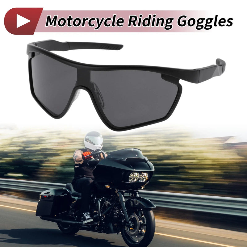 Motorcycle 1 Pc Motorcycle Riding Goggles Deep Gray Lens Black Frame