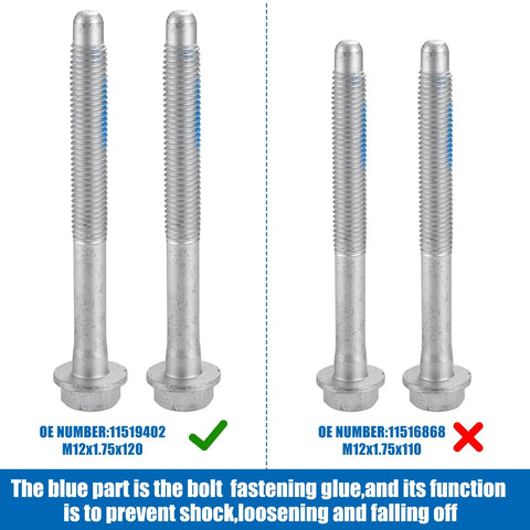 Chevrolet Silverado 1500 M12x1.75 Car Mount Cushion Bolts