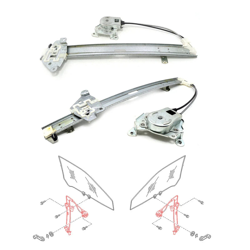 Nissan Navara D21 King Cab 1986-1997 Front Door Window Regulator x2