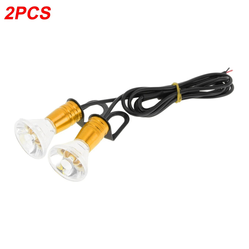 Car Motorcycle Rainproof Yellow 2 x License Plate Light Led Tag Lamp