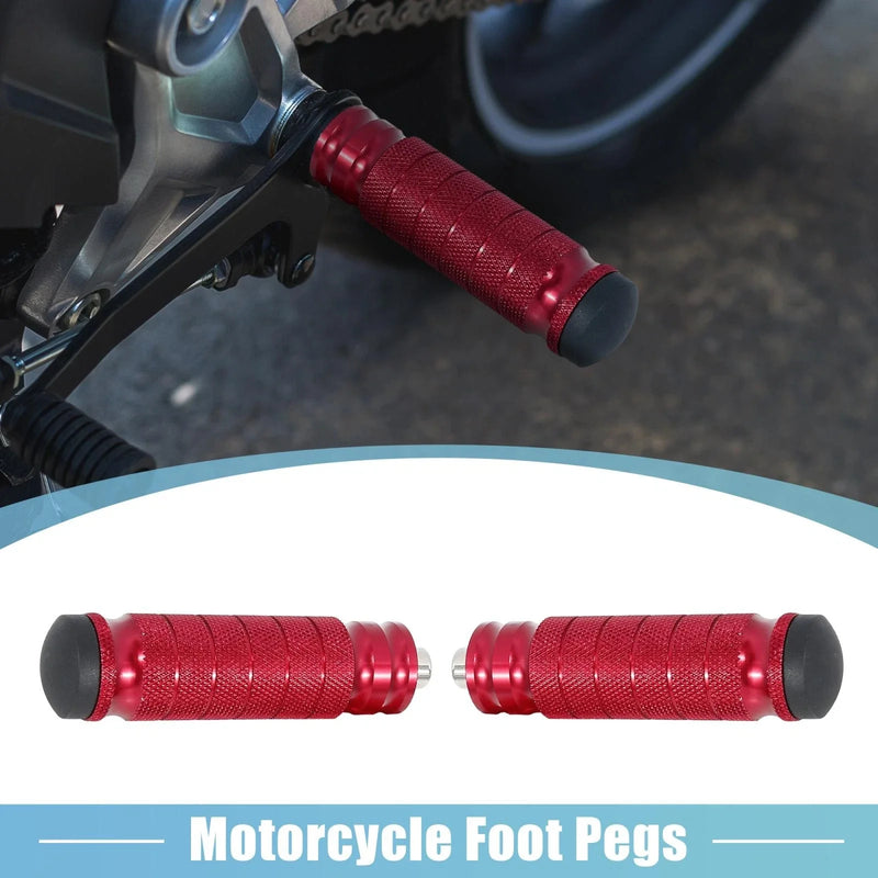 Motorcycle 1 Pair 6mm Aluminum Rearset Footrest Footpeg Red