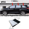 Toyota Highlander 6 x Side Window Privacy Sunshade (2014–2019)