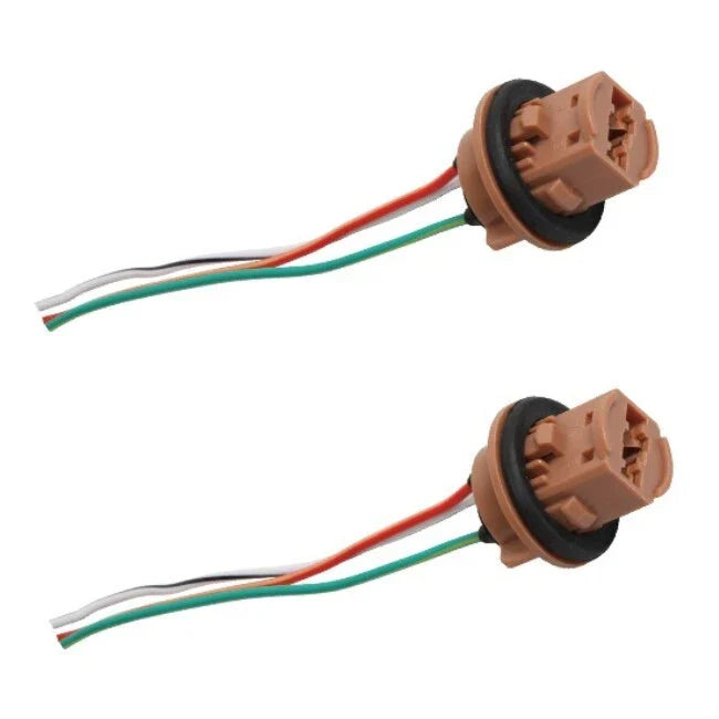 Cars T20 7443 Filament Wedge Stop Light Socket 2 x Connector (2010–2024)