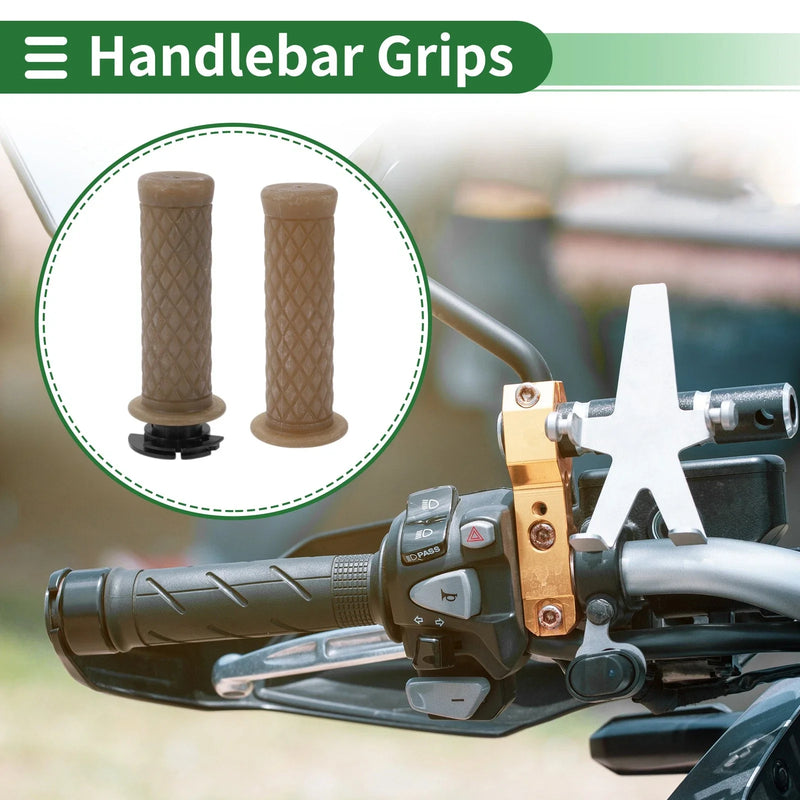 Motorcycle TPU Clear Brown 7/8 22mm Hand Grips Cover Kit