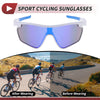 Goggles Motorcycle Riding Blue Lens White Frame PC Cycling Sunglasses