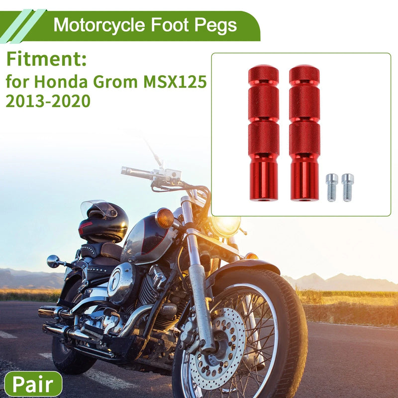 Honda Grom MSX125 Foot Pegs Front Aluminum Alloy Red (2013–2020)