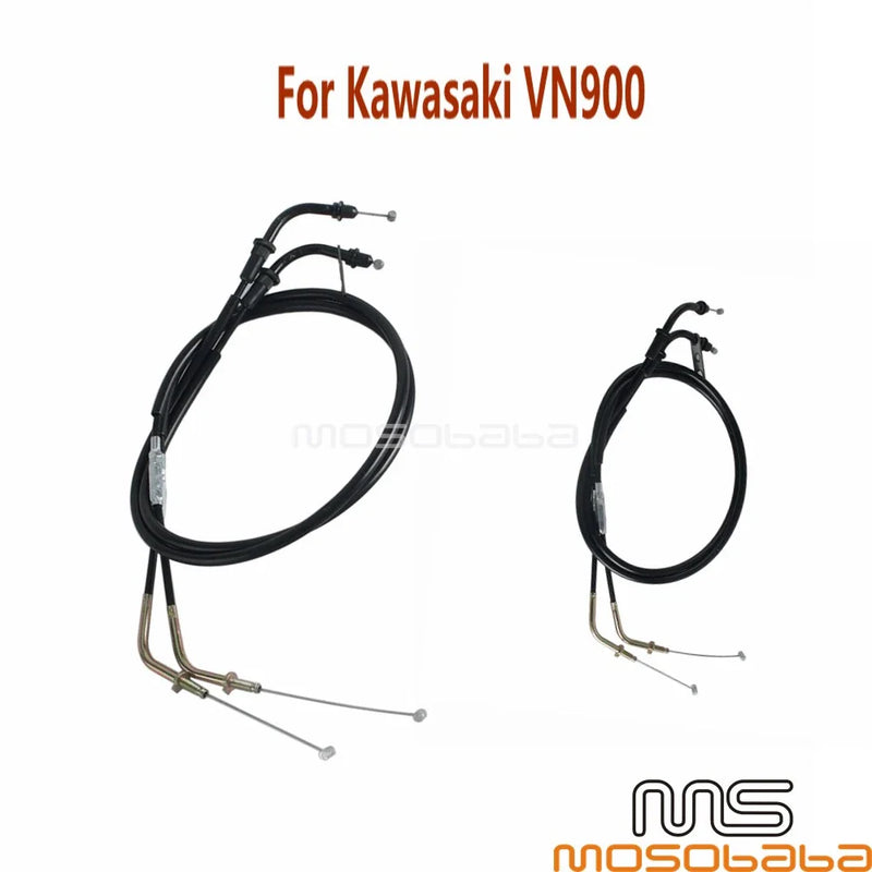 Kawasaki Vulcan 900 Classic / LT Black Throttle Cables (2006-2018)