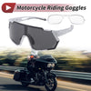 Motorcycle Riding Goggles Black Lens White with Black Spots Frame Sunglasses
