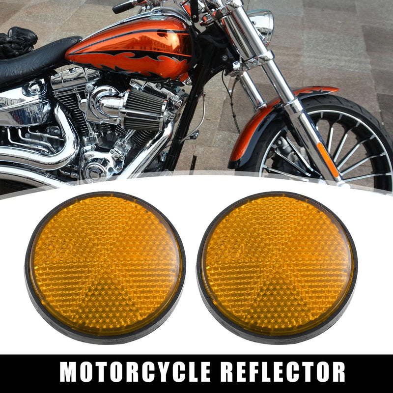 2 x 56mm Orange Universal Round Reflective Self Adhesive Reflector