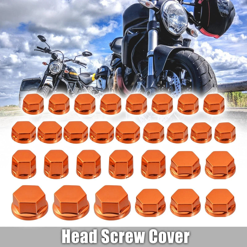 Motorcycle Motorbike Set Screw Cap / 1 x / Nut Bolt Cover Decoration Orange