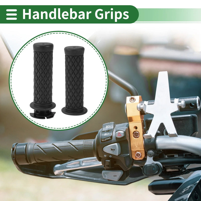 Motorcycle Grips 7/8" 22mm Hand Grips TPU Black Rhombus
