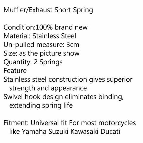 TI F2 2 x Exhaust Springs 64mm