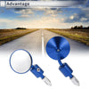 M6 Rear View Mirrors 1 x Set Blue Aluminum Alloy Round Shape