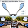 Motorcycle M8/M10 Motorcycle Rear View Mirrors Aluminum Silver Tone
