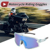 Motorcycle Riding Blue Lens Clear Frame PC Tri-Acetyl Cellulos Goggles