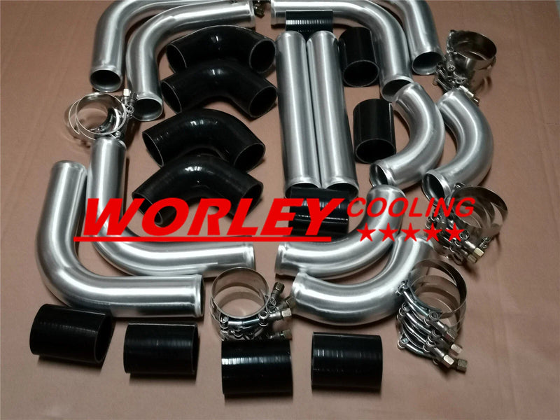 QLD Intercooler 450x300x70mm with 76mm Piping & Silicone Hose