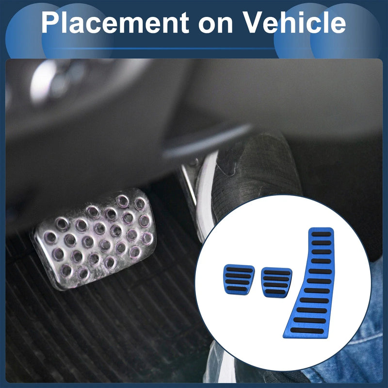 Honda Civic (2006-2009) Blue 3 x Manual Foot Accelerator Pedal Covers