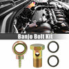 Motorcycle Bronze Tone Set M16x1.5 Banjo Bolt Kit with Copper Washers