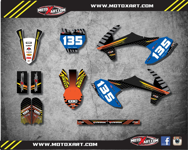 KTM 50 Full Sticker Kit Custom Graphics 2016-2018