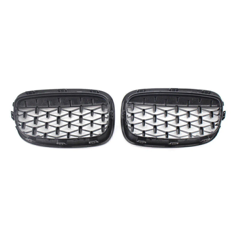 BMW 1 Series Diamond Meteor Front Kidney Grille Gloss Black (2011-2014)