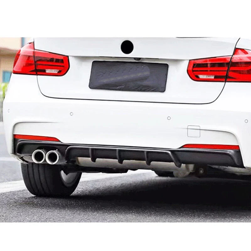 BMW F30 F31 320i 325i 328i M Sport Rear Bumper Diffuser Lip Carbon Look