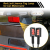 Motorcycle Waterproof Red Black 2 x License Plate Light 12V Led Tag Lamp