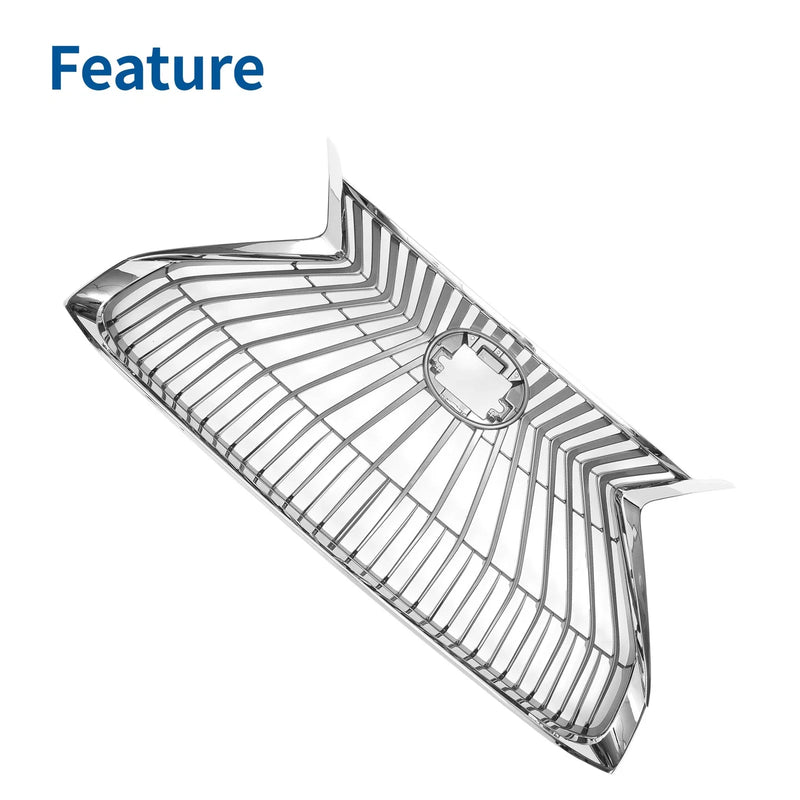 Lexus ES350 (2019-2021) Chrome Silver Tone Hood Bumper Grille