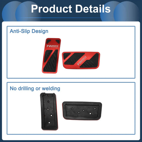 Ford Ranger 2024 Red Automatic Foot Accelerator Pedal Covers