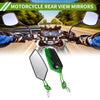 M8 / M10 Rear View Mirror Polygonal Shape Black Green Aluminum Alloy