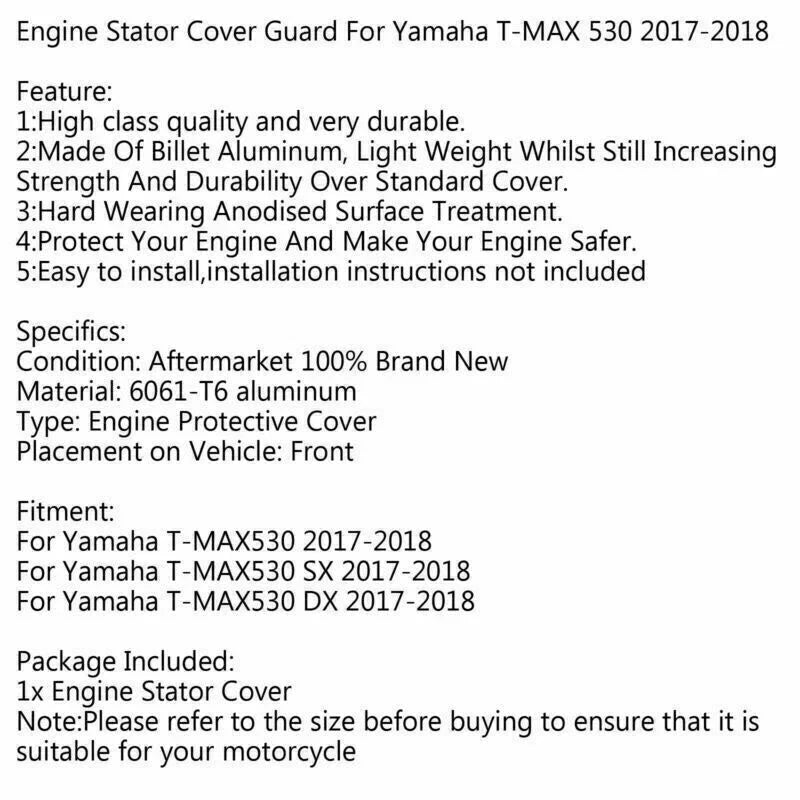 Yamaha T-MAX 530 TMAX530 SX (2017-2018) Silver Engine Cover