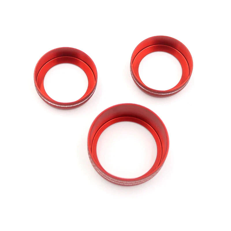 Challenger 2015-2019 Red Aluminum AC & Radio Switch Knob Cover Bezels fit