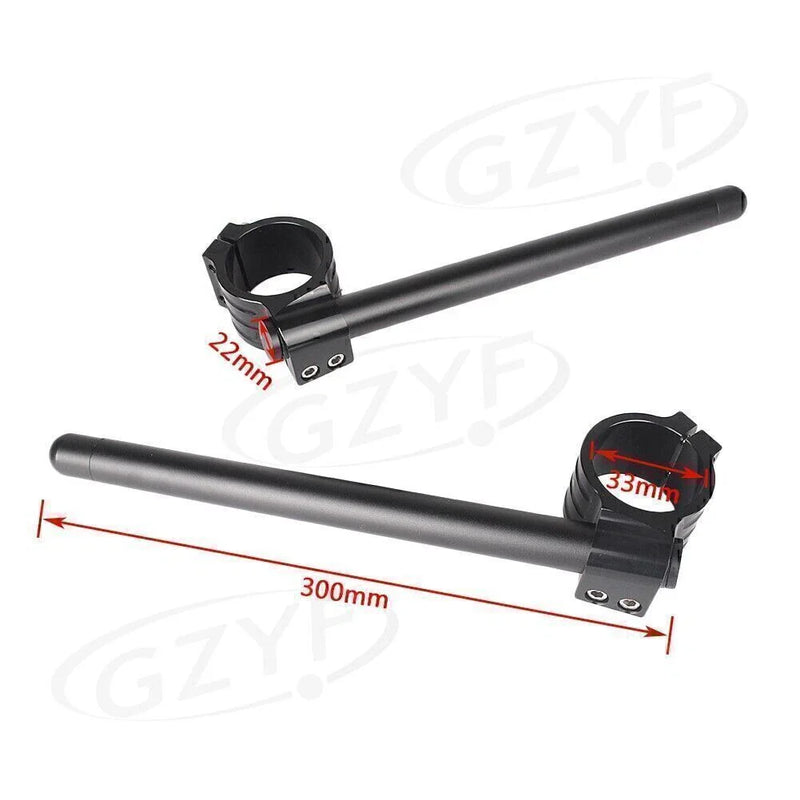 33mm Fork Tube - Silver 22mm & 7/8" Clips with Adjustable Clamps