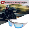1 Pc Motorcycle Riding Goggles Blue Lens White Frame Tri-acetel Cellulose