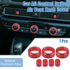 Honda Civic (2022-2023) Red 7 x Car AC Control Switch Air Vent Knob Covers