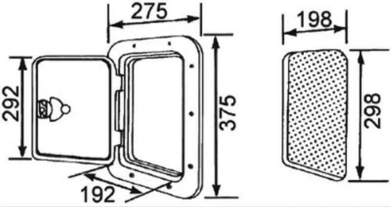 Access Hatch Caravan Boat Marine White 375mm x 275mm with Lock