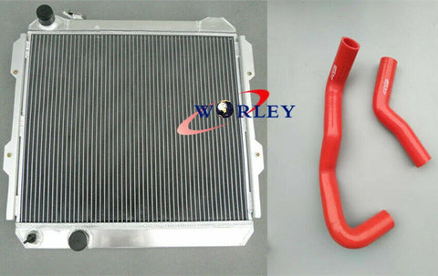 Toyota Hilux LN60 LN61 LN65 2.4L Diesel Aluminum Radiator + Red Hose (84-91)