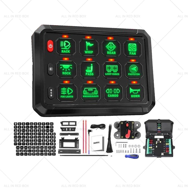 Polaris RZR Jeep SUV Boat Truck Smart RGB 12 Gang Switch Panel