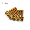 Motorcycle 6pcs Gold Stainless Steel Motorcycle Bolts Screws M6x35mm