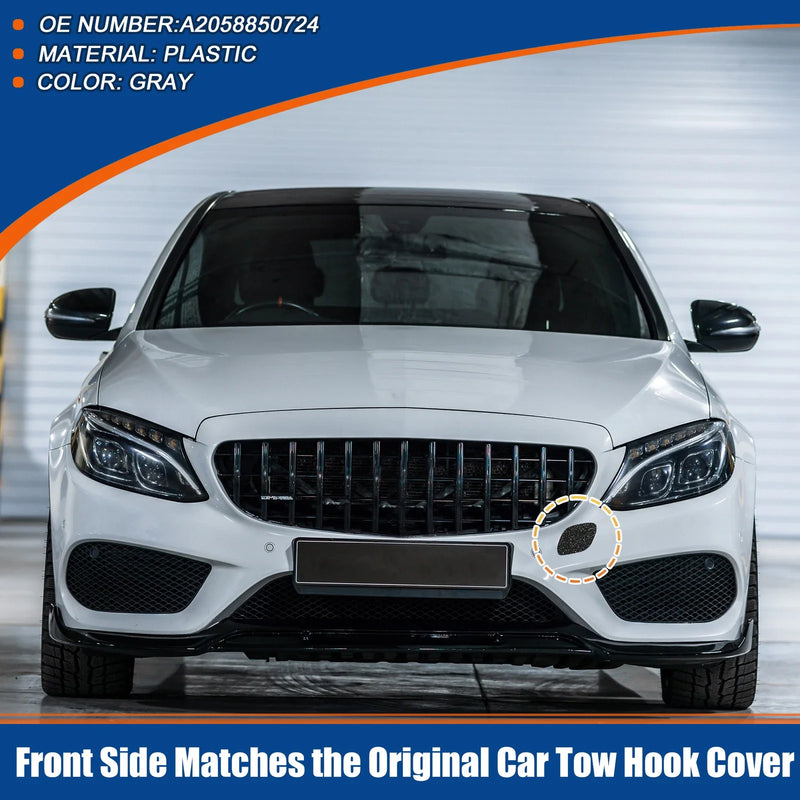 Mercedes-Benz C-Class (2015-2023) Gray Car Bumper Tow Hook Cover