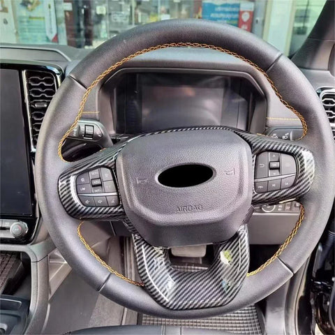 Ford Ranger ABS Carbon Fiber Steering Wheel Cover Trim (2023)