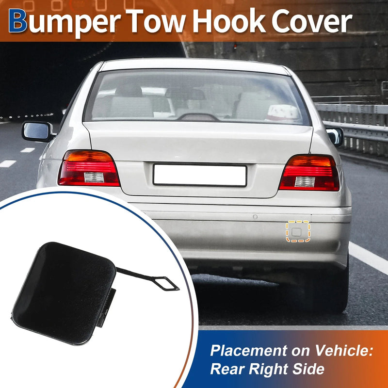 BMW 525i 528i 530i 540i Black Rear Tow Hook Cover