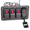 RV Car Marine 3 Gang Rocker Toggle Switch Panel Dual USB Port (2010-2023)